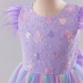 thumbnail image 5 of Girls Elegant Princess Long Tulle Dress with Floral Embroidery Sleeveless Ball Gown for Birthday Party Wedding, 5 of 5