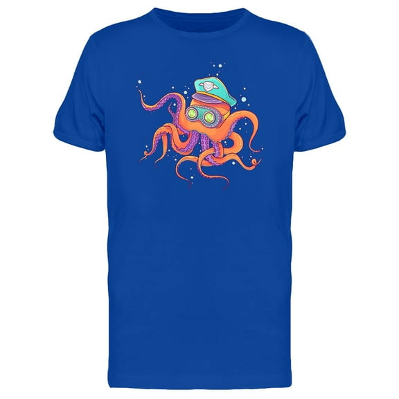 Sailor Octopus With Hat T-Shirt Men -Image by Shutterstock, Male Small