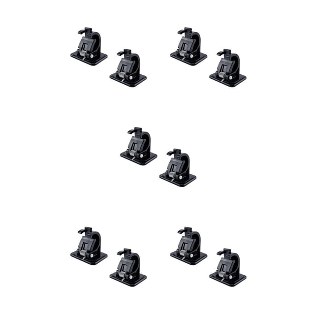 QualitChoice 2PCS Fishing Rod Racks Wall Mounted Pole Clamp Sturdy Clips Organizer Multifunctional Brackets Bathroom Bar Hook Black 5Set