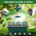 thumbnail image 4 of 10 Pack Seed Tray, 120 Cells Seed Kit with Humidity Dome, Heightened Lids Seedling Starting Trays,Black--, 4 of 5