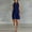 Navy Blue, variant on Morttic Women's Stand Collar Striped Mini Dress – Sleeveless Neck Button Front, Slim Fit, Sporty Casual Summer Outfit Yellow,XL