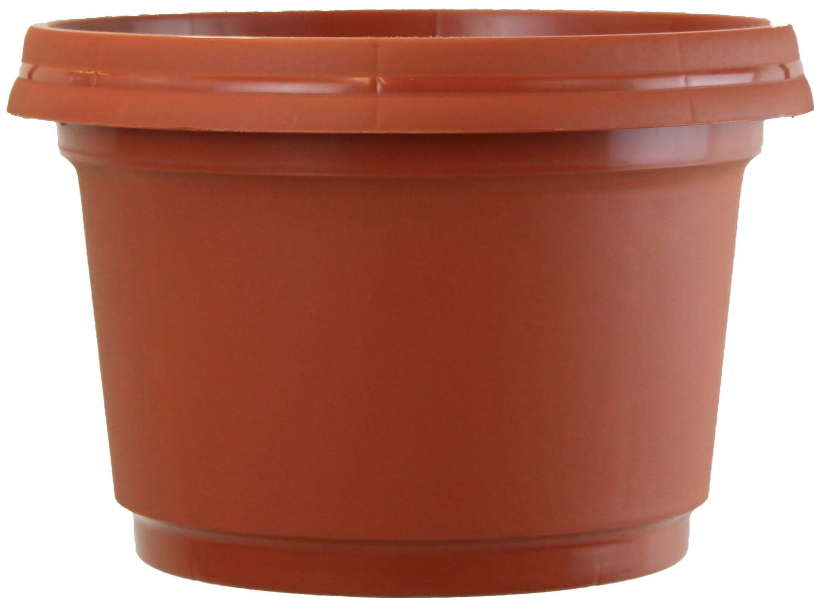 Austin Planter 12 Inch Flower Pot with Saucer Terra Cotta Colored Polypropylene (5 Pack) Made in USA