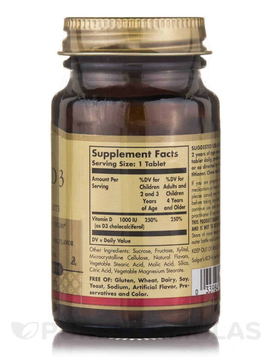Vitamin D3 Cholecalciferol 1000 Iu Chewable Tablets