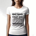 thumbnail image 2 of Lotusprinthandmade I'm Not Perfect Daughter My Crazy Dad Loves Me White Women's T-shirt 5000L (Made In US) 100% Cotton S-3XL (S), 2 of 4
