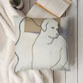 thumbnail image 3 of YINGXI Throw Pillow Cushion Case, Line Art Woman Portrait with Details, Accent Double-Sided Digital Printing,Tan Amber Lavender 18x18in, 3 of 5