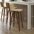 thumbnail image 5 of Vienna 30" Swivel Bar Stool in Walnut Wood Finish with Cream Faux Leather - Set of 4, 5 of 6