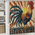 thumbnail image 6 of BCIIG Rooster Sunrise Folk Art Bathroom Decor Set with Hooks Polyester Fabric Shower Curtain Set 60x72, 6 of 7