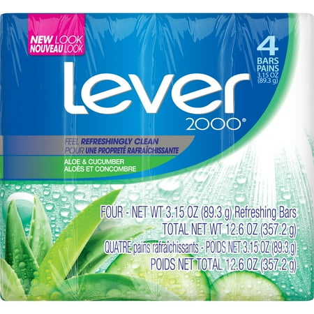 Lever 2000 Bar Soap Aloe & Cucumber 3.15 oz, 4 Bar