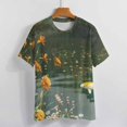 thumbnail image 3 of Lucky Koi Fish Lotus Leaf Women's Short Sleeve T-Shirt Crew Neck Casual Summer Trendy Loose Fit Tops, 3 of 6