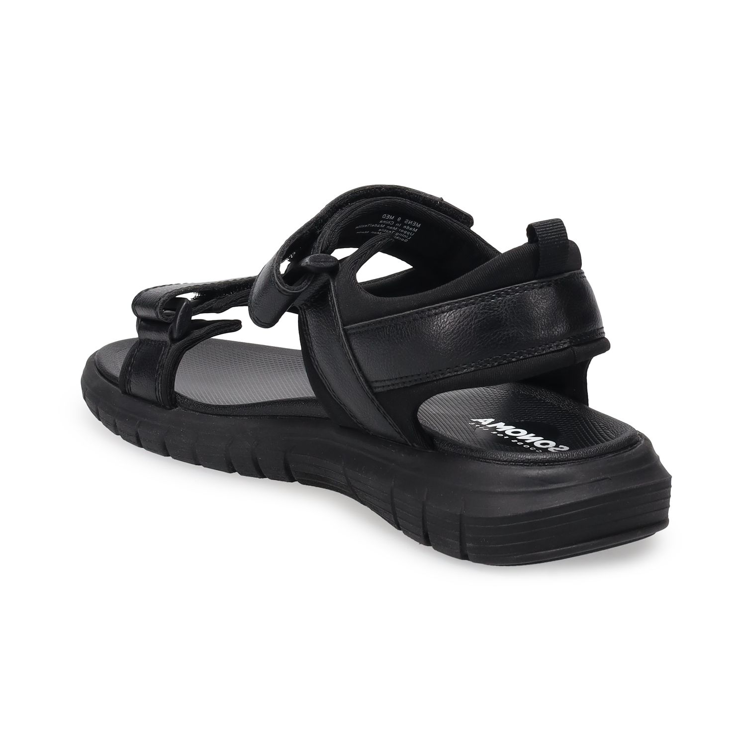 Sonoma Goods For Life Rayan Mens Size 12 Black Strappy Casual Outdoors Sandals 6591841_Brown main image 2