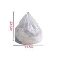 thumbnail image 3 of Laundry Bag, Czzoypi Large Mesh Wash Bag with Drawstring, 80x60cm Breathable Polyester Delicates Garment Laundry Bag for Home Dorm Machine Washable, White, 3 of 5