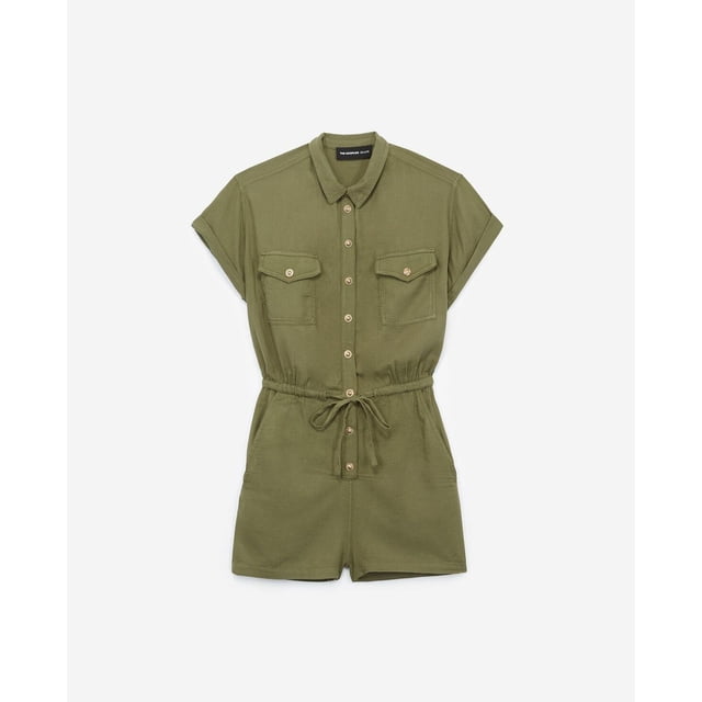 The Kooples Combishort en Jean Combinaison Short Kaki ( 1 )