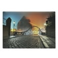 thumbnail image 1 of Landscape Cutting Board, Modern City Bridge at Night with Sightseeing Urban Theme Landscape, Decorative Tempered Glass Cutting and Serving Board, Large Size, Grey Orange, by Ambesonne, 1 of 1