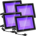 thumbnail image 1 of Paquete de 4 luces LED negras Blacklight YANYCN de 100 W, IP66, impermeables, 1 of 7