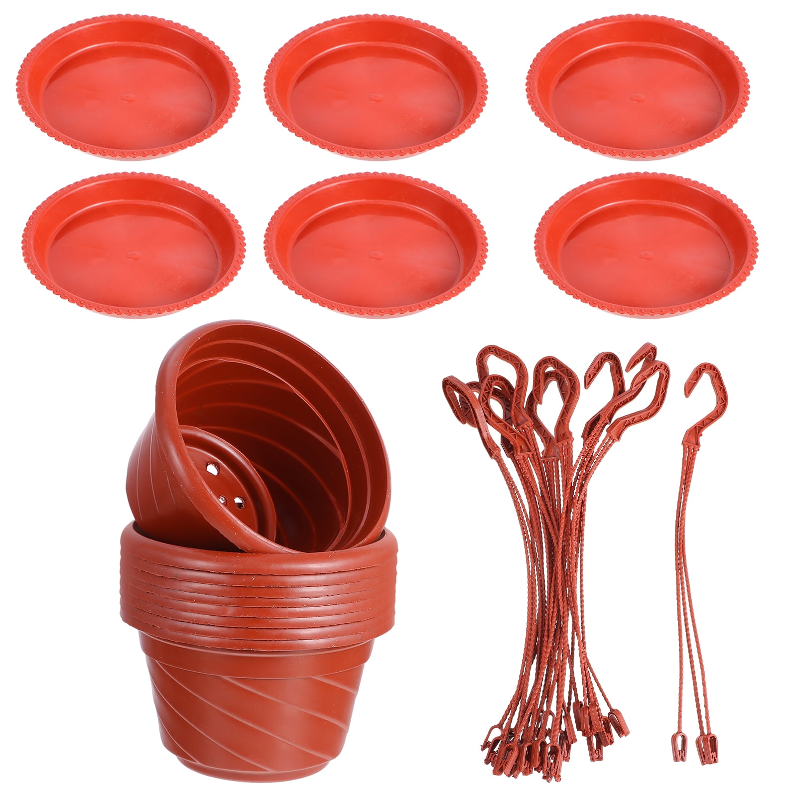 Hongchegh 10 Red Hanging Planter Basket with Drainage and Saucer for Ferns Ivy