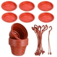 thumbnail image 3 of PartyKindom 10Sets Red Plastic Hanging Flower Pots Garden Accessories with Wear Resistant Material, 3 of 7