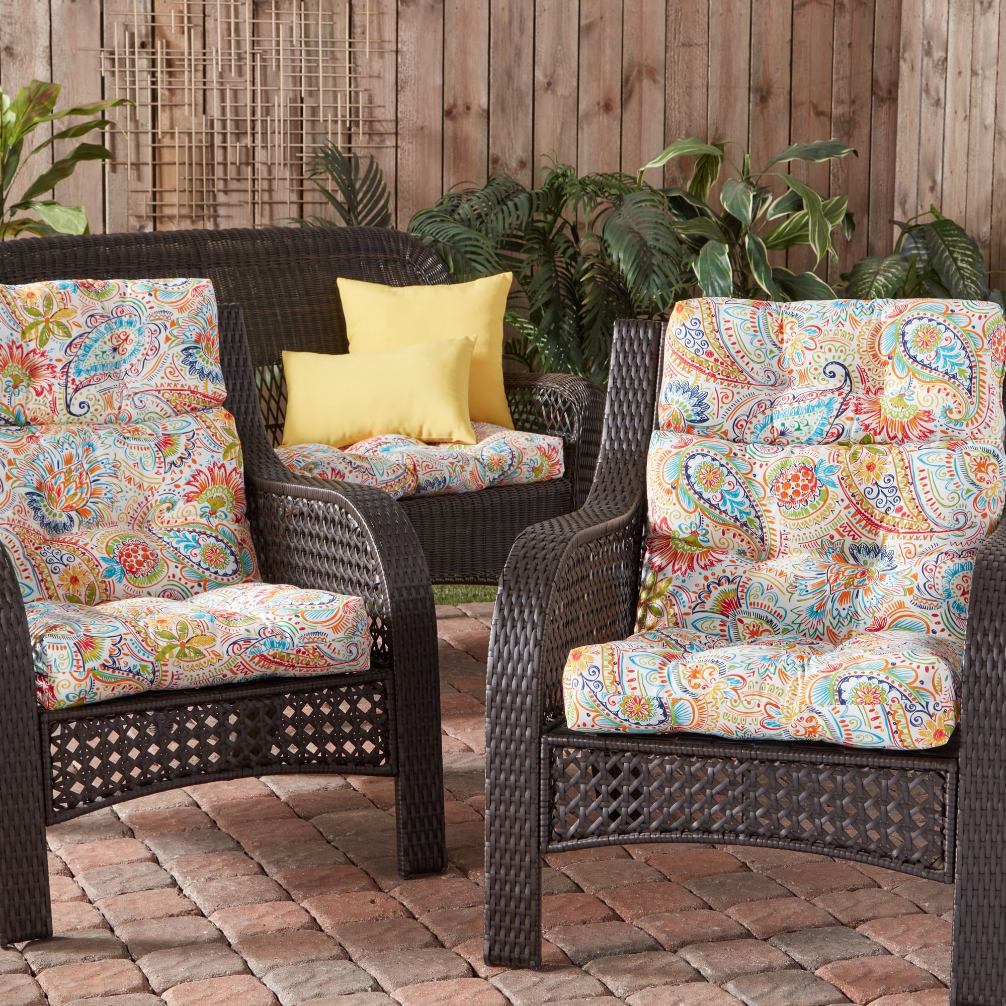 Greendale Home Fashions Outdoor 44'' x 22'' High Back Chair Cushion, Jamboree