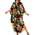 thumbnail image 2 of Swimsuit Coverup for Women Beach Kaftan Dress Bathing Suit Cover Up Summer Long Gauze Swim Cover Ups Vacation Outfits Dark Green One Size, 2 of 6