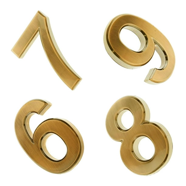 Letreros de dirección de puerta con números dorados, adhesivos para decoración de puertas de casa 6 7 8 9