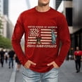 thumbnail image 5 of USA 250th Anniversary Shirt Mens T Shirts Graphic Independence Day Tee Long Sleeve Crewneck Top Red M, 5 of 6