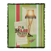 A Christmas Story Blanket, 50'x60' A Major Award Woven Tapestry Cotton Blend Fringed Throw