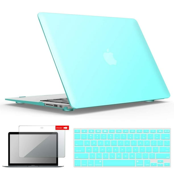 Ibenzer Macbook Air 13 Inch Case A1466 A1369 Hard Shell Case With Keyboard Screen Cover For Apple Mac Air 13 Old Version 2017 2016 2015 2014 2013 2012 2011 2010 Aqua A13tbl 2 Walmart Com Walmart Com