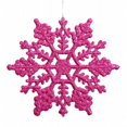 thumbnail image 1 of Vickerman M101410 4 in. Magenta Glitter Snowflake 24-Pvc Box, 1 of 3