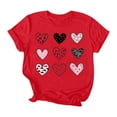 thumbnail image 2 of Riecok Valentine's Day T Shirts Crew Neck Short Sleeve Round Neck Toddler Kids Girls Casual Shirt Kids Clothes Toddler Kids Girls Summer Tops Red L, 2 of 4