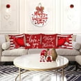 thumbnail image 5 of Happy Valentines Day Pillow Covers 18x18 Set of 4 Red Love Heart Gnomes Velvet Throw Pillow Covers Stripe Love Romantic Pillow Cases Cushion Covers for Sofa Couch Outdoor Decoration(18 Inch), 5 of 5