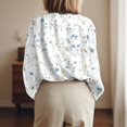 thumbnail image 5 of Womens Button Down Shirts Loose Fit Long Sleeve Collared Blouse Casual V Neck Tops Outfits White S, 5 of 7