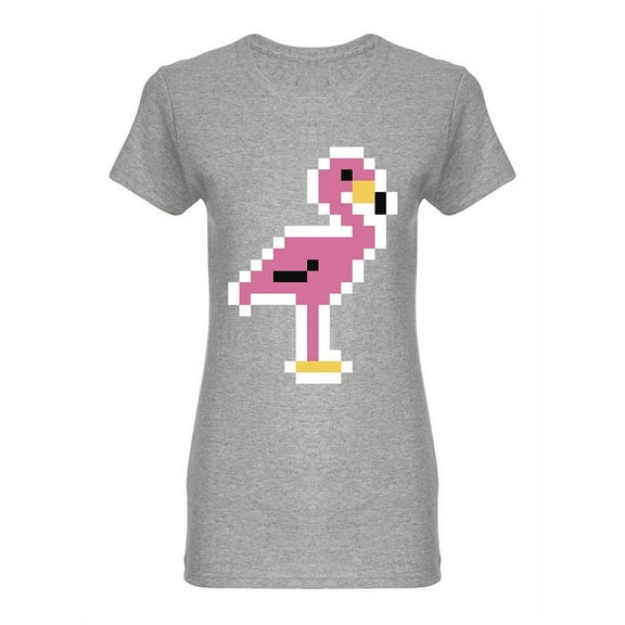 Flamingo Bird Pixel Art Shaped Tee Women's -Image by Shutterstock