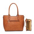 thumbnail image 3 of Grande Impermeable Bolsa De Mujer Bolso de Satchel Tote con Correa Ajustable 2 Piezas Sólidos Cuero Bolsa XB XIBANG Estándar, 3 of 5