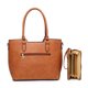 thumbnail image 3 of Grande Impermeable Bolsa De Mujer Bolso de Satchel Tote con Correa Ajustable 2 Piezas Sólidos Cuero Bolsa XB XIBANG Estándar, 3 of 5