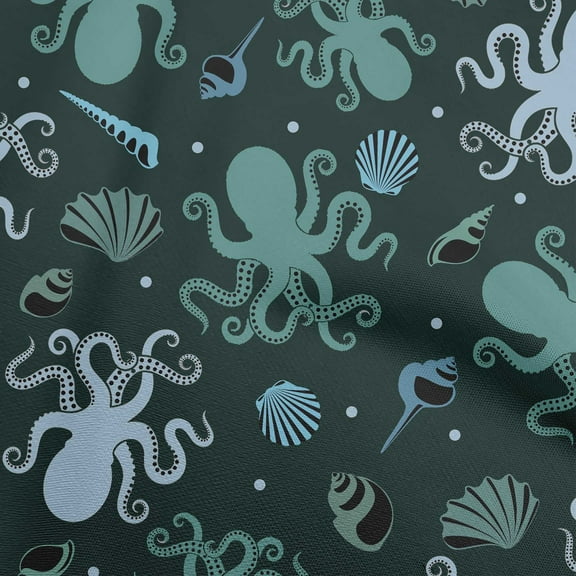 oneOone Polyester Spandex Black Fabric Sea Diy Clothing Quilting Fabric Print Fabric By Yard 56 Inch Wide