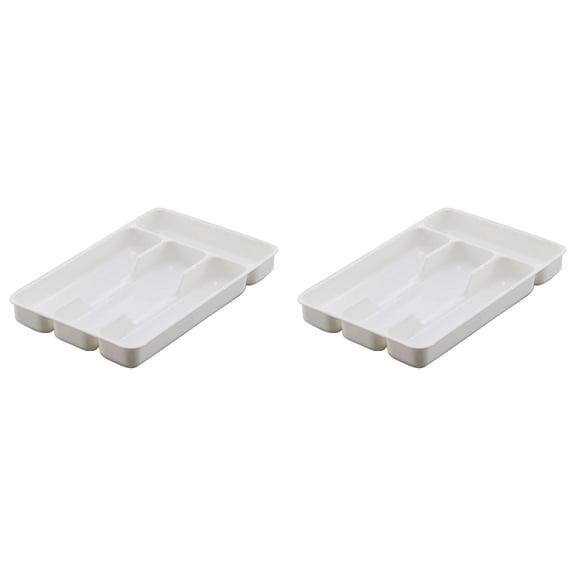 witspace Flatware Storage Plastic Silverware Tray Kitchen Tool Drawer Organizer Tray Spoon Fork Cutlery Separation Finishing Storage Box Container Tableware Organizer for Drawer