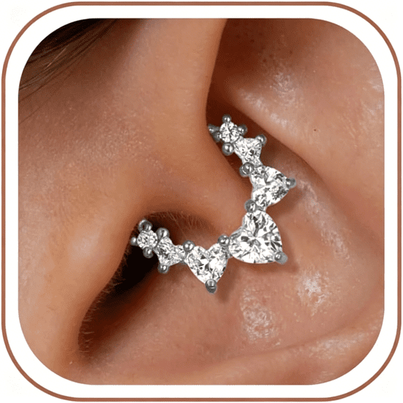 DESIGNICE Cartilage Daith Earrings for Women Small 14K Gold Plated Hoop Hypoallergenic Helix Piercing Huggie Surgical Steel Diamond Implant Cubic Zirconia Prom Gift Jewelry