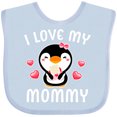thumbnail image 3 of Inktastic I Love My Mommy with Cute Penguin and Hearts Girls Baby Bib, 3 of 4
