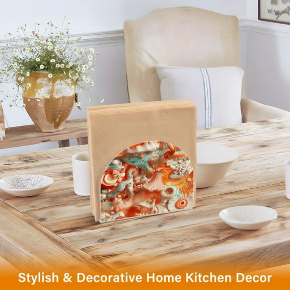 BZSMCE Napkin holder Creative Mooli Seamless Pattern Classic Napkin Holders for Tables, Dining Table Napkin Holders for Kitchen