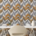 thumbnail image 2 of Ambesonne Chevron Peel & Stick Wallpaper for Home, Marble Pastel Zigzag Art, 13"x100", Pale Caramel Grey and White, 2 of 5