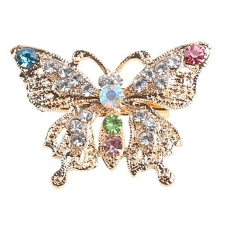 Broche Scintillante Cactus Et Fleur - Strass Verts Et Roses - Vintage