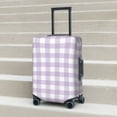 thumbnail image 5 of Uemuo Purple Checkboard Printed Washable Luggage Cover - Fashion Suitcase Protector Fits 18-32 Inch Luggage -Medium, 5 of 9