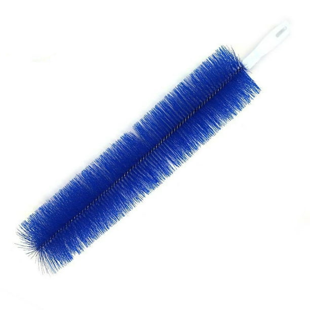 Cepillo flexible para limpiar ventiladores con mango extensible | Plumero para mamparas, persianas y sofás | Cerdas de fibra ultrafina | Azul o gris | Paquete de 1