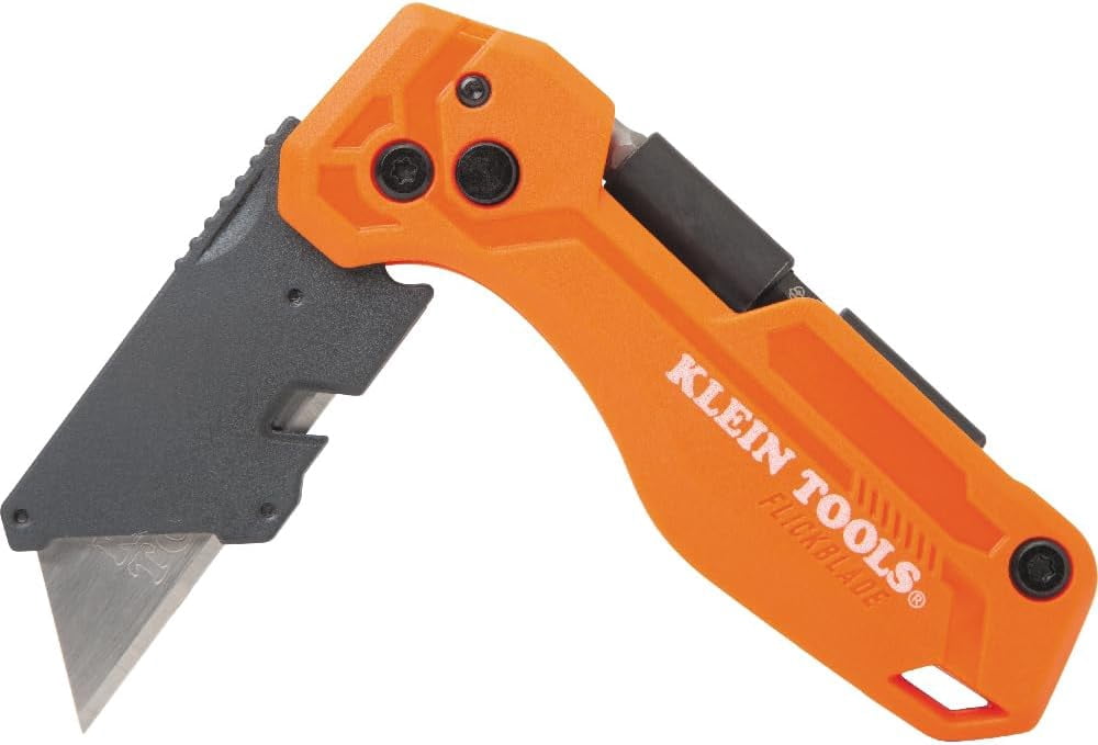 44304 Folding FLICKBLADE Utility Knife, Compact, Removable Impact Driver, 1/4-Ih Nut Driver and #2 Phillips Bit