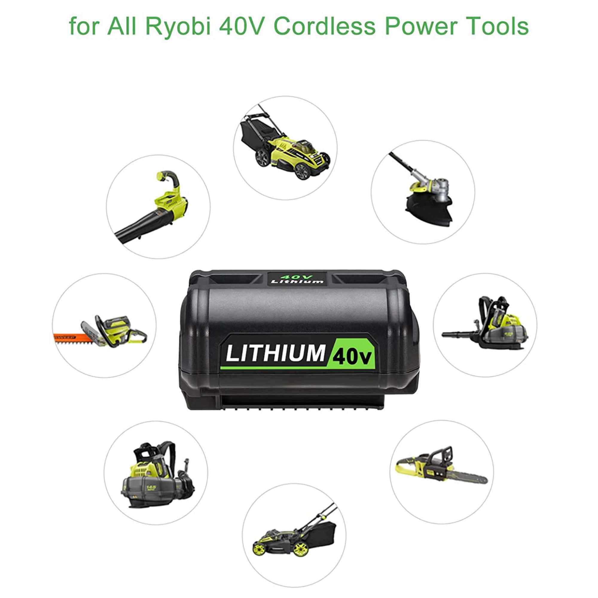 40V 6.0Ah Lithium Battery for Ryobi 40 Volt OP4026 OP40602 OP4050A OP4040 Power Tools