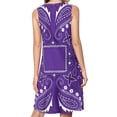 thumbnail image 2 of Purple paisley bandana pattern Spring Summer Dresses for Women Fashion T-shirt Dress Casual Sleeveless Loose Sundress with Pockets, 2 of 5