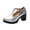 Silver, variant on Fesfesfes Womens Comfortable Shoes Soled Synthetic Sports British Style Block Shoes High Heels Solid Color Hollowed Out Metal Buckle Cut Mary Matte Womens Shoes 6(37)