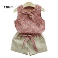 thumbnail image 4 of Jumpingount Conjunto de 2 piezas para niños, chaleco para bebé, pantalones cortos, ropa para niños, ropa de verano para niñas conjuntos de ropa Rosado rojo 110cm, 4 of 6