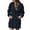 Navy, variant on Women Casual Hooded V Neck Zipper Pullover Sweatshirt Mini Dress with Pockets Loose Fit Solid Comfort Navy XXXL