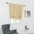 thumbnail image 3 of Sexy Dance Half Window Curtains Rod Pocket Kitchen Valance Ruched Decor Short Blackout Curtain Solid Color Darkening Panels Waterproof Thermal Insulated Natural color 31.50 x 55.12", 3 of 5