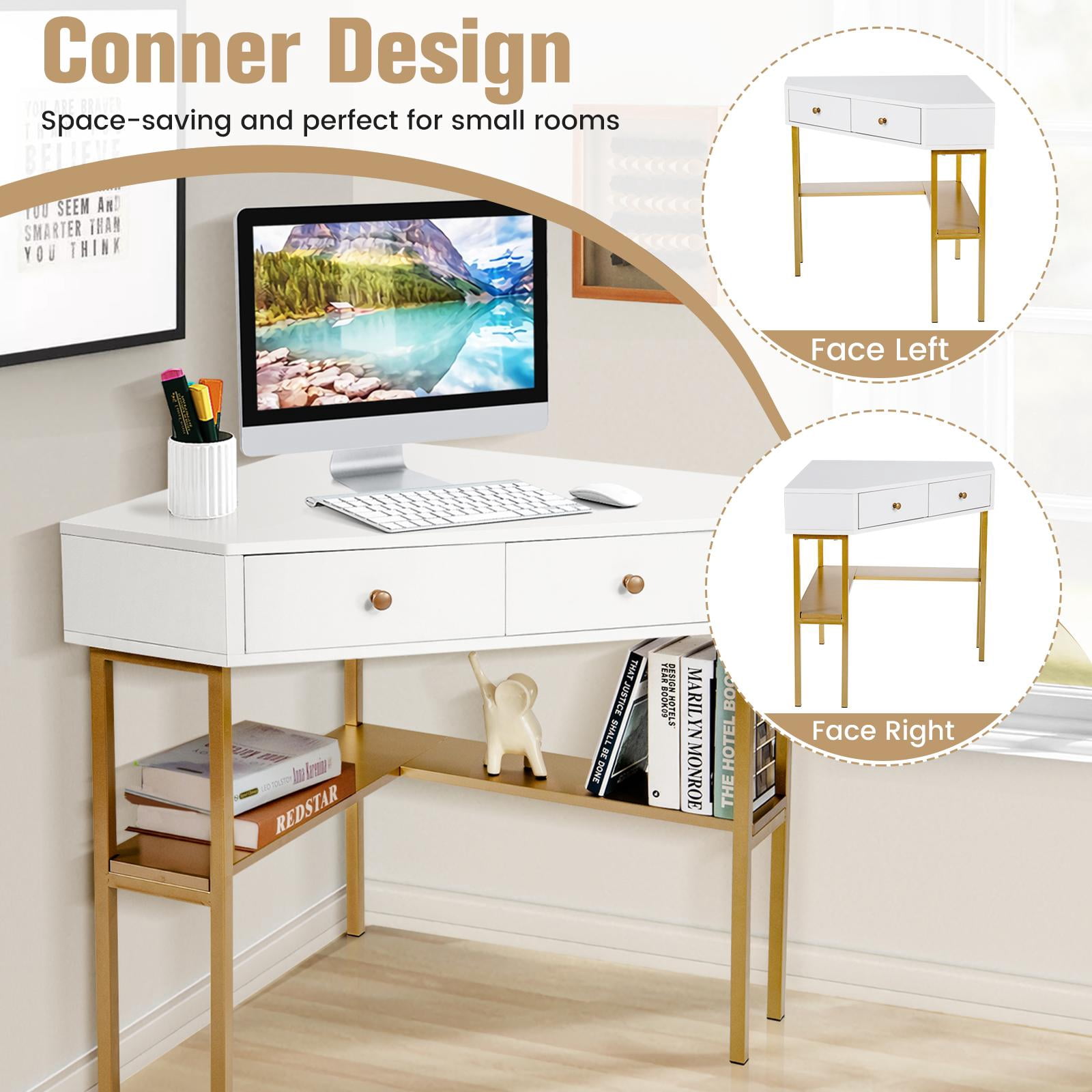 Giantex - Brandclub - Giantex Corner Writing Desk, 90 Degrees
